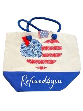 Stars & Stripes - ‘Patrioic Heart’ large tote. NWT Firm!